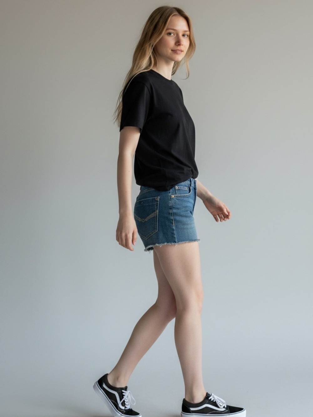 Blue Rag Denim Cutoff Jean Shorts - Picture 4 of 9